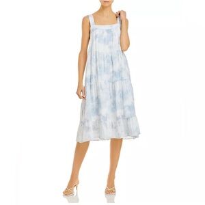 Rails Amaya Cascade Tie Dye Blue White Midi Dress Size XS